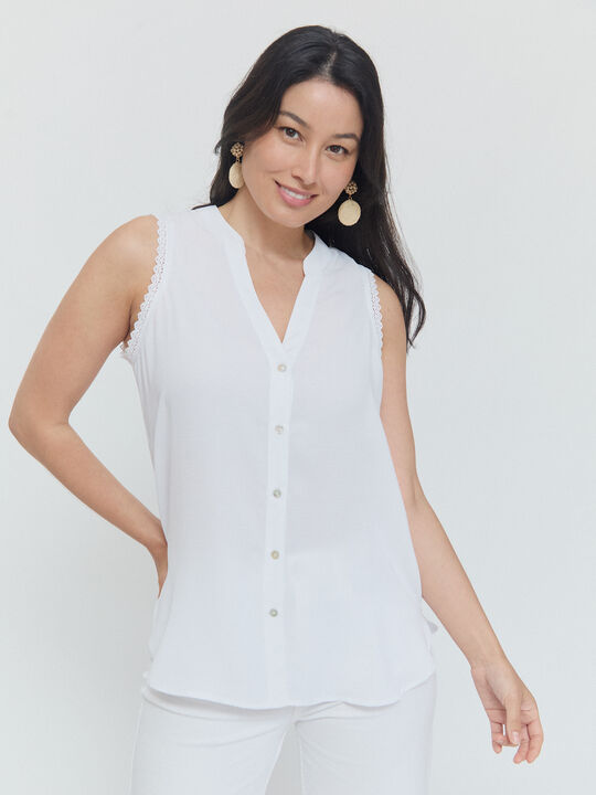 BLUSA SIN MANGAS Blanco Optico image number null