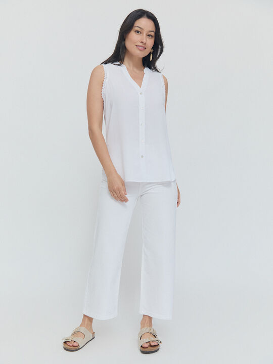 BLUSA SIN MANGAS Blanco Optico image number null