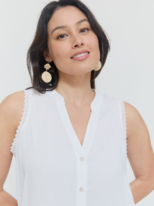 BLUSA SIN MANGAS Blanco Optico image number null