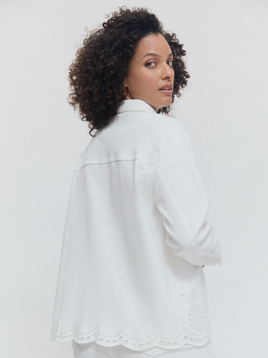CHAQUETA BORDADO INGLES Blanco Optico image number null