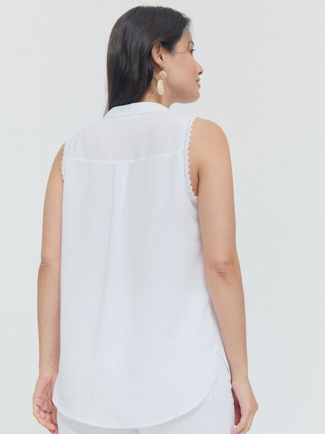 BLUSA SIN MANGAS Blanco Optico