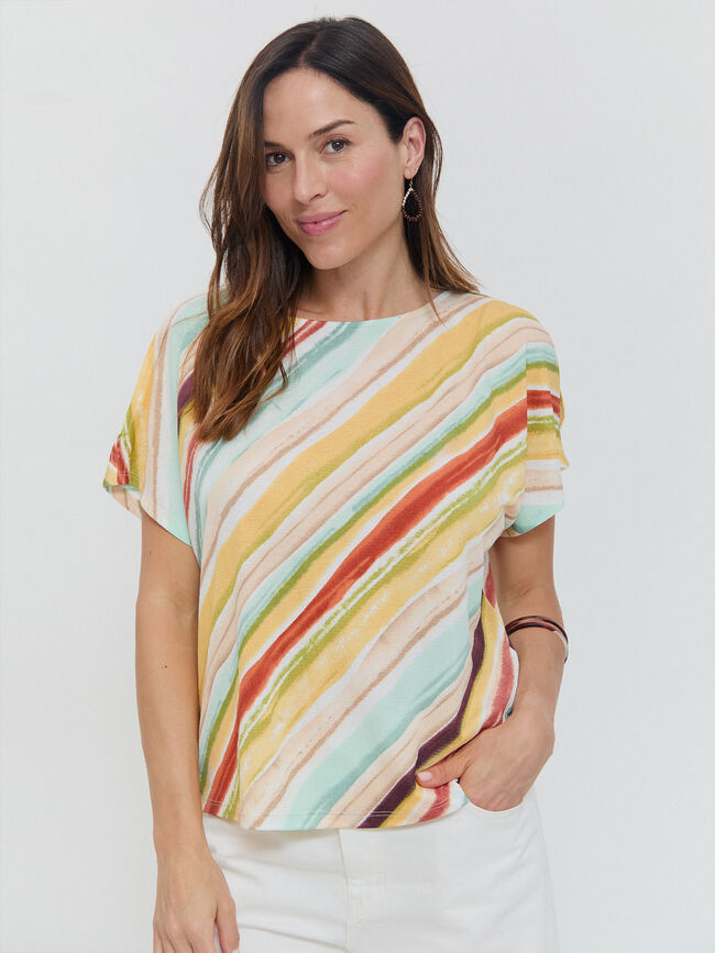 CAMISETA CUELLO REDONDO Crudo