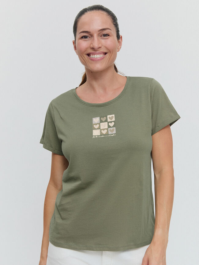 CAMISETA POSICIONAL CORAZONES Verde Te