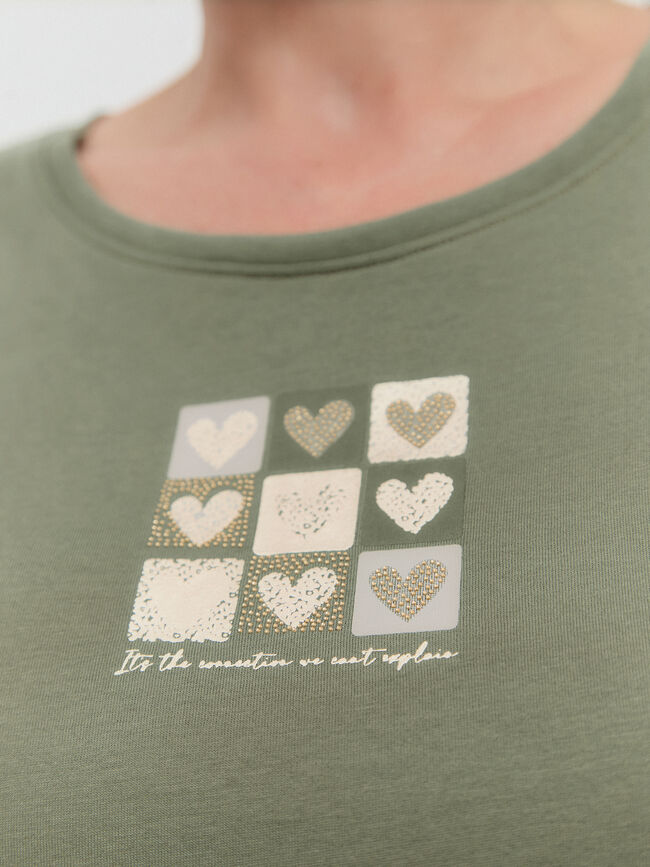 CAMISETA POSICIONAL CORAZONES Verde Te