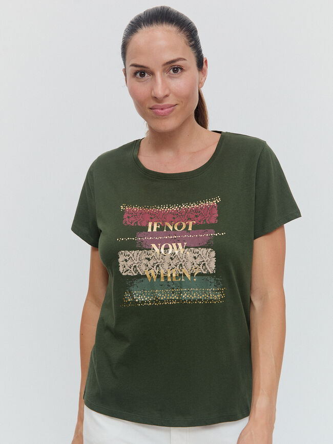 CAMISETA ESTAMPADO SERPIENTE verde militar