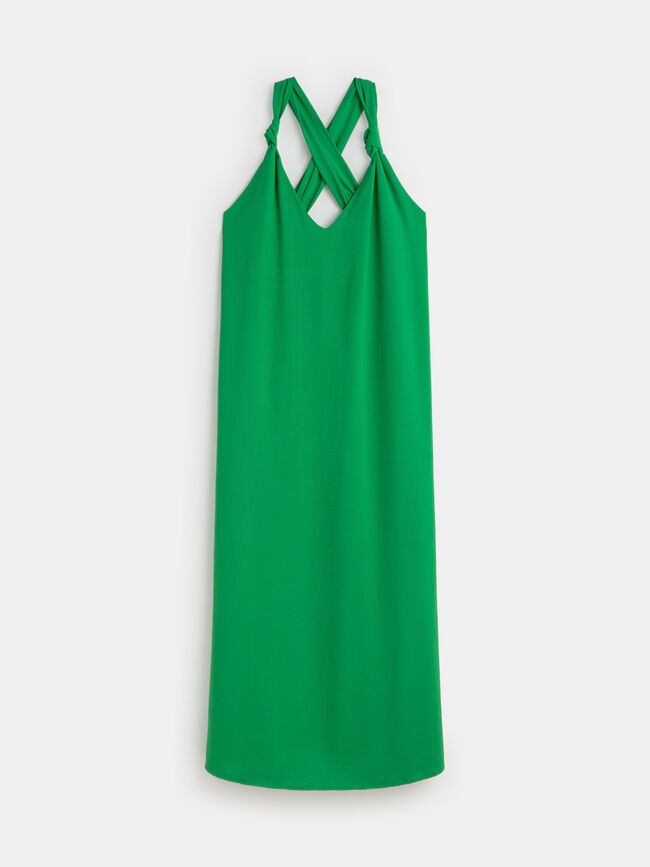 VESTIDO FLUIDO NUDOS Verde