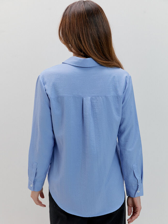 CAMISA B&Aacute;SICA Azul Chambray