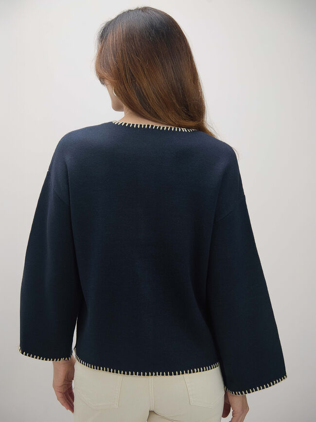 ABRIGO DETALLE PESPUNTE Azul Marino