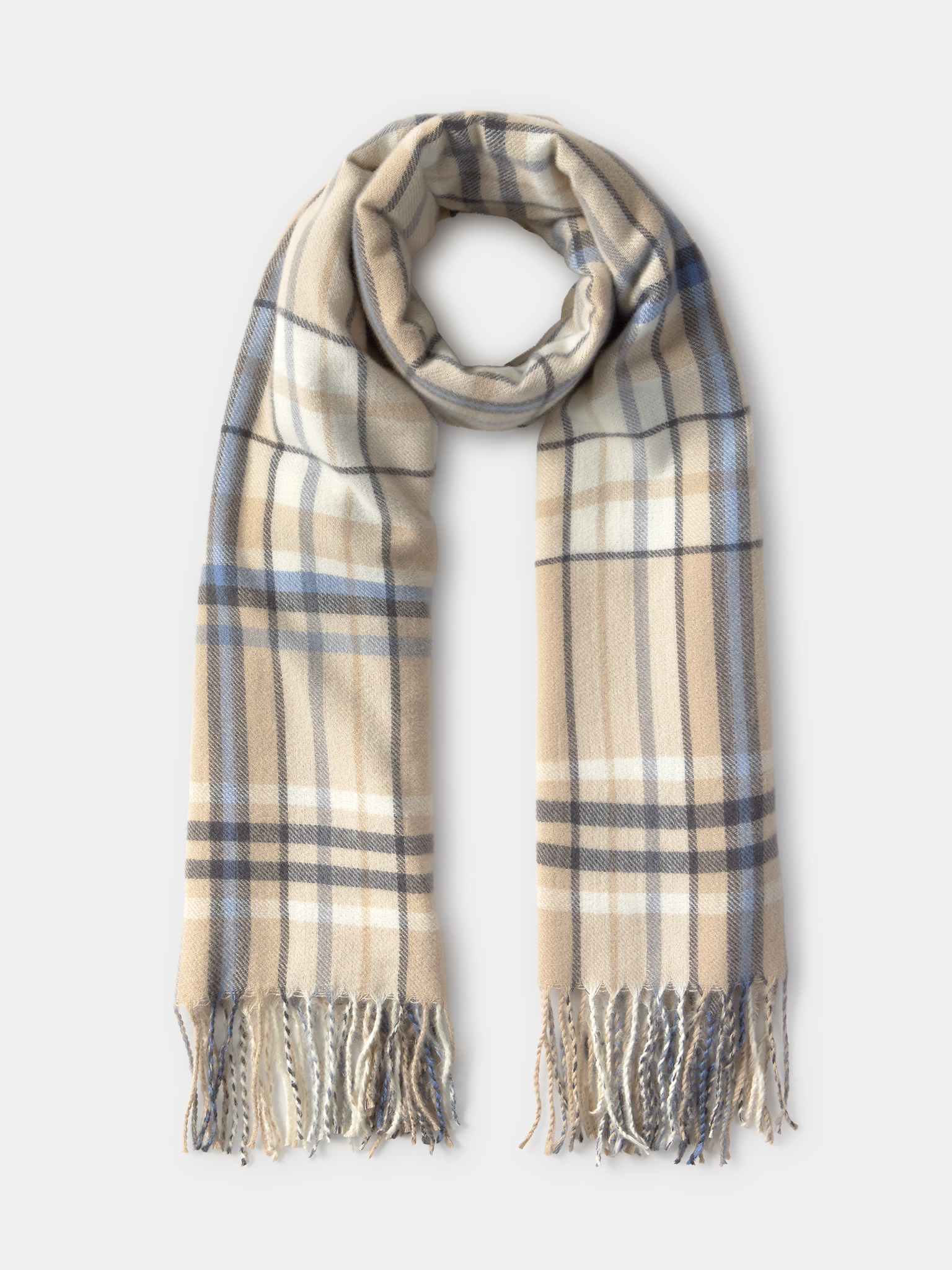 Chal Otoño Invierno Bufanda Triangular VIVIAN & VINCENT - Chal De Cuadros Naranja Para Mujer Accesorio Moda Tartan